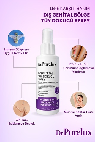 Leke Karşıtı Hassas Bölgelere Uygun Tüy Dökücü Sprey I Pürüzsüz & Cilt Tonu Eşitlemeye Yardımcı100ml