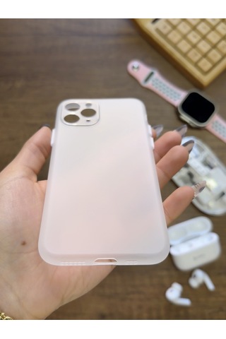 Apple iPhone 11 Pro Uyumlu Süper İnce Mat Ultra Thin Silikon Kılıf Şeffaf