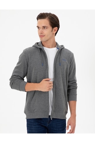 U.S. Polo Assn. Erkek Antrasit Melanj Şardonlu Örme Hırka 50293146-VR081