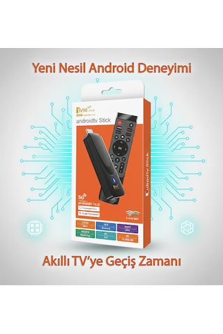8k Ultra Hd Android Tv Stick 5g Wifi Bluetooth 4 Çekirdek Akıllı Tv Dönüştürücü