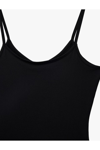 Koton U Yaka Kolsuz Slim Fit Basic Atlet Siyah 6sal30058ık