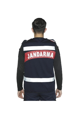 Single Sword Jandarma Asayiş Fileli Reflektif Yelek Siyah