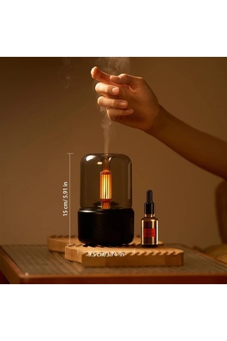 Techbloom Senbowe Taşınabilir Usb Nemlendirici Ve Mum Aromaterapi Black 406oz Sessiz Otomatik Kapanma Kompakt Tasarım