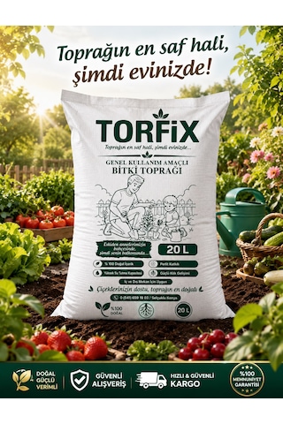 Torfix Torf 20 Lt Özel Karışımlı Perlit Katkılı Iç Dış Mekan Bitki Yetiştirme Toprağı