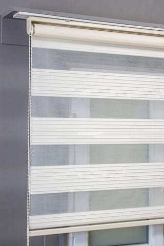 Narinlife Krem Geniş Plise Zebra Stor Güneşlik Perde