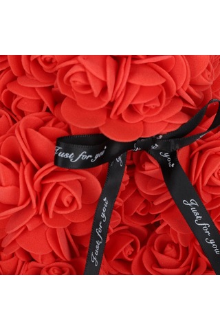 Shineyee Kırmızı Pe Gül Bebek Ayı, Canlı Görünüm, Ev Dekorasyonu, Sevgililer Günü Hediyesi, 25cm Boyut, Kaliteli Ve Çevre Dost Malzeme İle El Yapımı