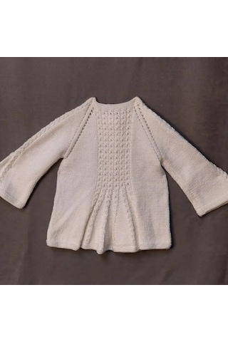 Uretti - Talia 8659 - 4004 El Örgüsü Kız Çocuk Beyaz Hırka Ve Şapka Takım - 2 Yaş Beyaz