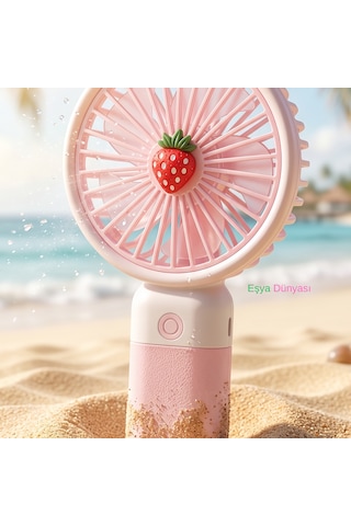 Meyve Figürlü Usb Şarjlı Taşınabilir Mini Fan - Standlı Telefon Tutuculu Masaüstü El Vantilatörü