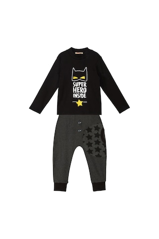 Süper Kahraman Erkek Çocuk Kışlık T-shirt Pantolon Takım