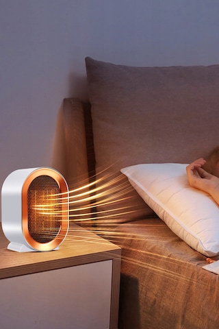 1200w Mini Elektrikli Isıtıcı Fan 2 Kademeli Masaüstü Üflemeli Fanlı Isıtıcı Güvenli Emniyet Sistemi