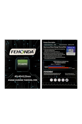 Fehonda Pcm8990 40x40x0,25 Mm 8,5 W/mk Ptm Faz Değişimli Termal Ped Macun 40x40x0,25 Mm