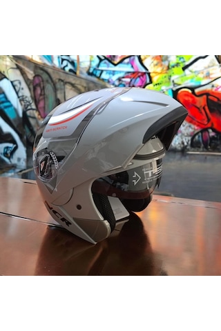 Ncr-158 Çene Açılır Gözlüklü Ece Belgeli Kask Nardo Gri