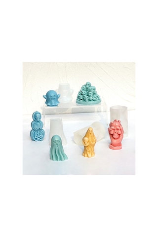 Mini Kabak Silikon Kalıbı - Cadılar Bayramı Temalı Mum & Sabun Yapımı İçin