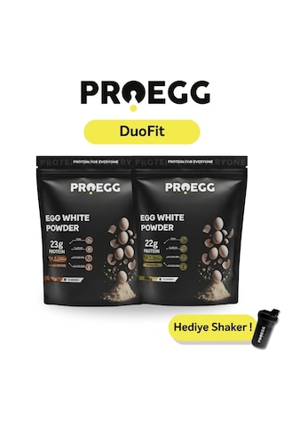 Duofit Paketi Yumurta Akı Protein Tozu / 1 Muzlu + 1 Karamel Bisküvi Muz