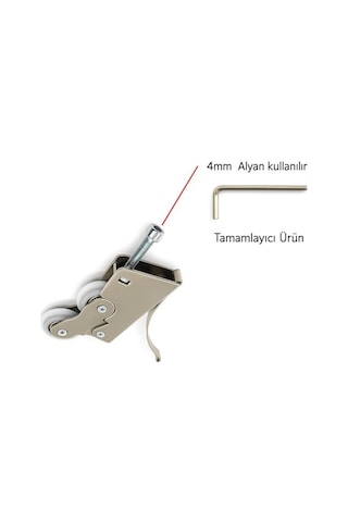 Ayrıntıshop Makrowin Sürgülü Ray Sistemi Metal Teker Mekanizması, Cam Balkon Gardırop Dolap İçin, 2'li Çok Renkli