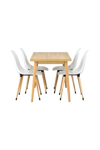 Vilinze Eames Sandalye Avanos Ahşap Mdf Mutfak Masası Takımı - 70x120 Cm Natürel