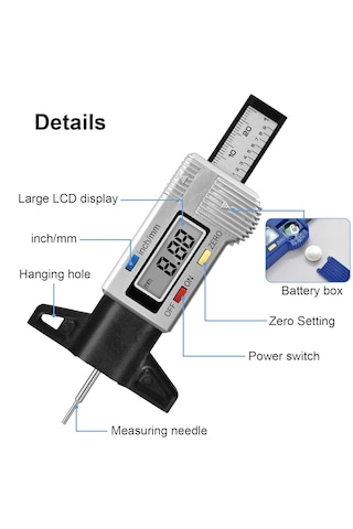 Dijital Oto Lastik Diş Derinlik Ölçme Aleti