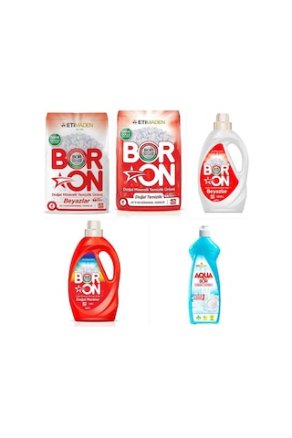 Boron Çamaşır Deterjanı Renkli Ve Beyazlar İçin 104 Yıkama+ Aquabor Bulaşık Deterjanı