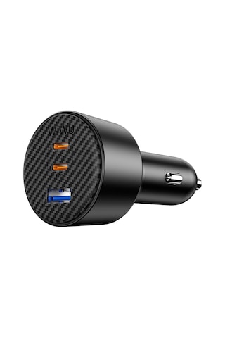 Wiwu Wi-cc026 Hızlı Şarj Özellikli Pd Type-c + Usb-a Portlu Aramid Fiber Araç Şarj Aleti 200w Siyah