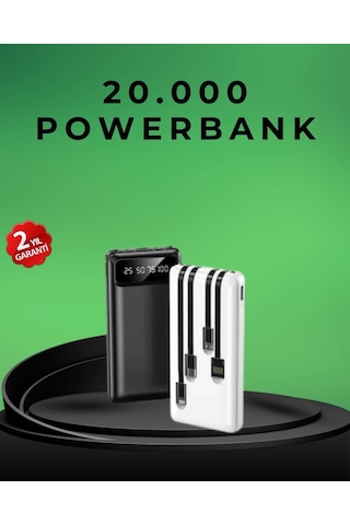 Kamp Ve Seyahat İçin 20.000mah Led Işıklı Hızlı Şarj Powerbank Çok Renkli