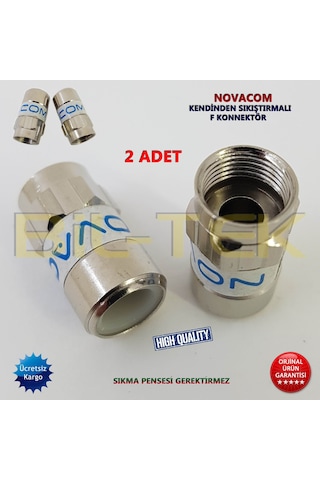 Novacom Rg6 Kendinden Sıkmalı F Konnektor - 2 Adet