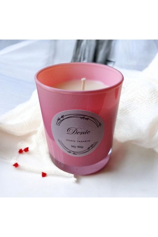 Denic Kokulu Mum Pembe Cam Bardak Mayy Wayy 9*7 Çap