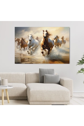 Koşan Atlar Ev Duvar Salon Ofis Dükkan Hediyelik Dekarasyon Süsü Ölçü Seçiniz