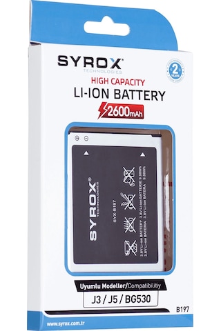 Syrox Samsung Uyumlu J3 / J5 / Bg530 Batarya B197