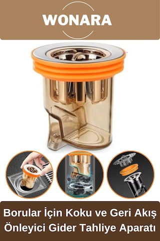 Deluxe Seri Standart Dn40-dn50 Borularıyla Uyumlu Banyo Geri Akış Koku Önleyici Gider Aparatı