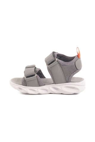 Füme Cırtlı Işıklı Kız Bebek Sandalet 018127 B Füme