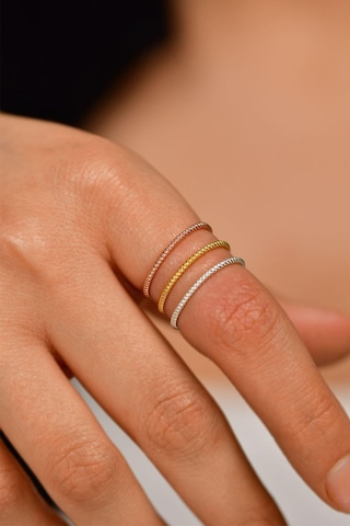 Burgu Desen Mix Üçlü Minimal Gümüş Yüzük Set R10014