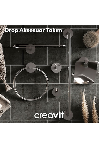 Creavit DR27006S Drop Uzun Havluluk- Siyah Krom