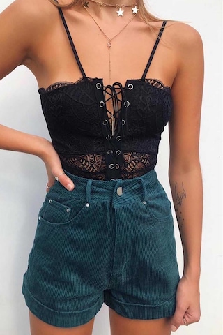 Merry See Dantel İşlemeli Siyah Body Siyah