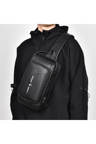 Sones Weıxıer X318 Tek Omuzlu Çapraz Askılı Erkek Su Geçirmez Hırsızlığa Karşı Küçük Sırt Çantası Siyah