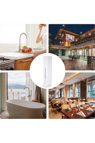 Xindoker Duvar Tipi Tek Kabin Sabit Konumlu Sabun Dispenseri, 420ml Kapasite, Kolay Temizleme, Beyaz Plastik, Ev Ve Ticari Kullanım - 6028 Beyaz