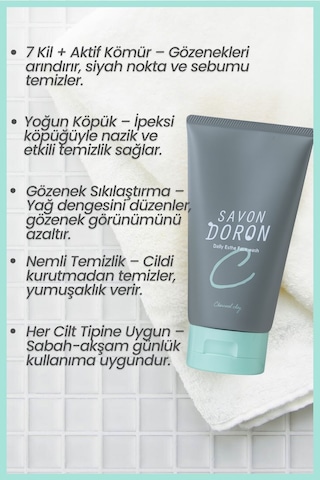 Cosmetex Roland Savon Doron Arındırıcı Kömür Özlü Yüz Yıkama Jeli