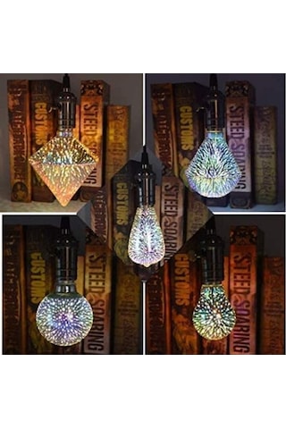 Maoyaya Renkli Led Yıldız Işık E27, 500lm, 50.000 Saat, -25 C 40 C, Gümüş Gümüş