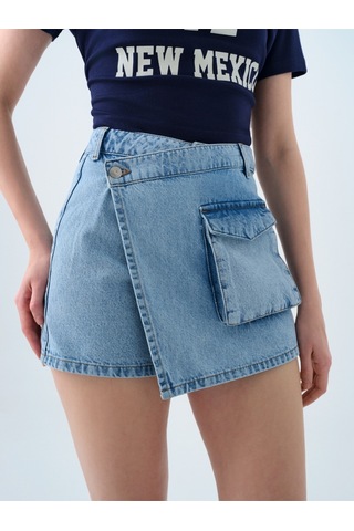 Regular Fit Kadın Şort Etek Lacivert
