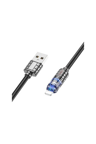 Hoco U122 Kristal Uç 2.4a Usb To Apple Uyumlu iPhone Lightning Hızlı Data Ve Şarj Kablosu 1 Metre - Mh-hs1174-5024