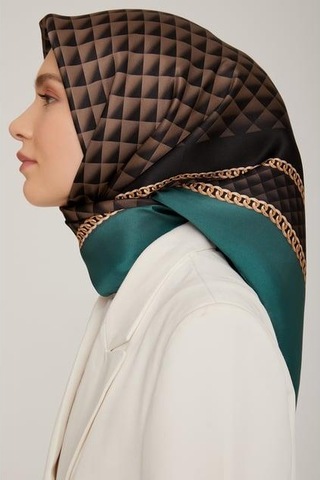 Armine İpek Eşarp Nostalji - 8834-55 Koyu Yeşil Twill KOYU YEŞİL