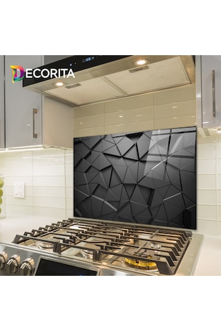 Decorita Antrasit Kristal | Cam Ocak Arkası Koruyucu |49,5cmx76cm
