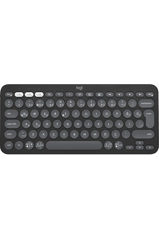 Logitech K380s Pebble Keys 2 Çoklu Cihaz Özellikli Bluetooth Türkçe Q Klavye - Siyah