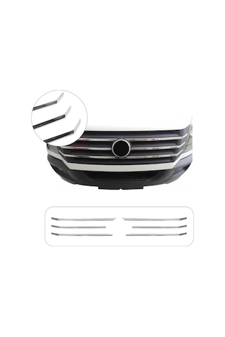 Volkswagen Crafter Uyumlu 2012-2017 Krom Ön Panjur 6 Parça Paslanmaz  Çelik
