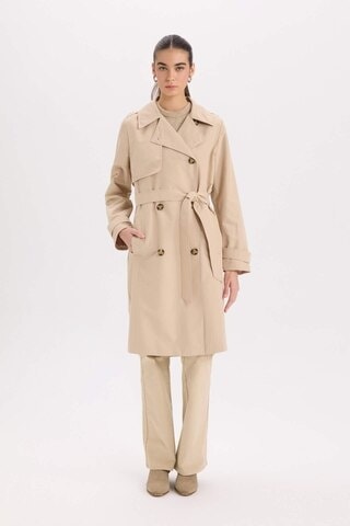 Defacto Su İtici Mevsimlik Trençkot Kruvaze Yaka Düğmeli Cepli Kemerli Apoletli A0593ax25spbn425 Kahve