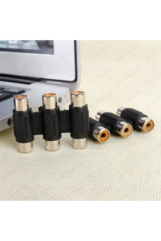 3 Rca Dişi-Dişi Av Video Ses Kablosu Birleştirme Adaptörü