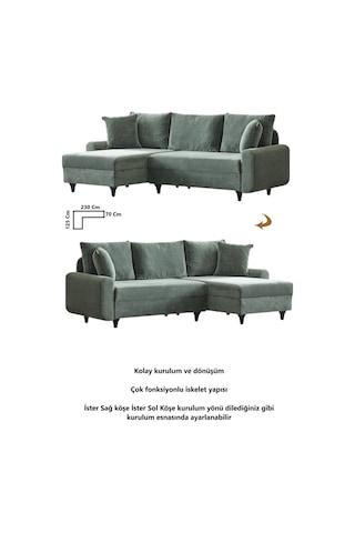 Kagu Corner Flavia Köşe Takımı Haki