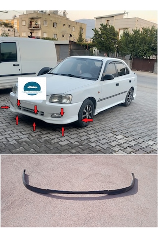 Hyundai Accent Milenyum Ön Tampon Eki Typer Boyasız Ham Siyah Fiberclass