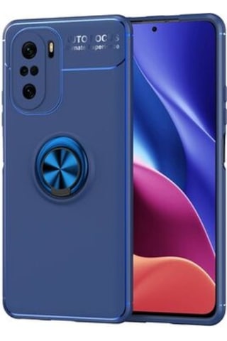 Xiaomi Mi 11i Kılıf Yüzüğü Stant Ve Araç Tutucu Olabilen Şık Esnek Premium Silikon Kapak Ryc/ravel Mavi