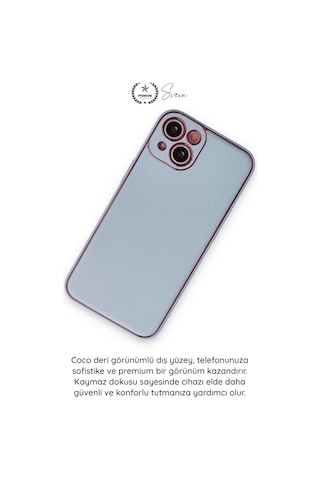 Kılıf iPhone 14 Plus Uyumlu Kılıf Coco Deri Görünümlü Silikon Kapak Darbe Emici Esnek Yumuşak Koruy