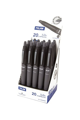Mılan 17656590220 Capsule Siy Tükenmez Kalem 20Li